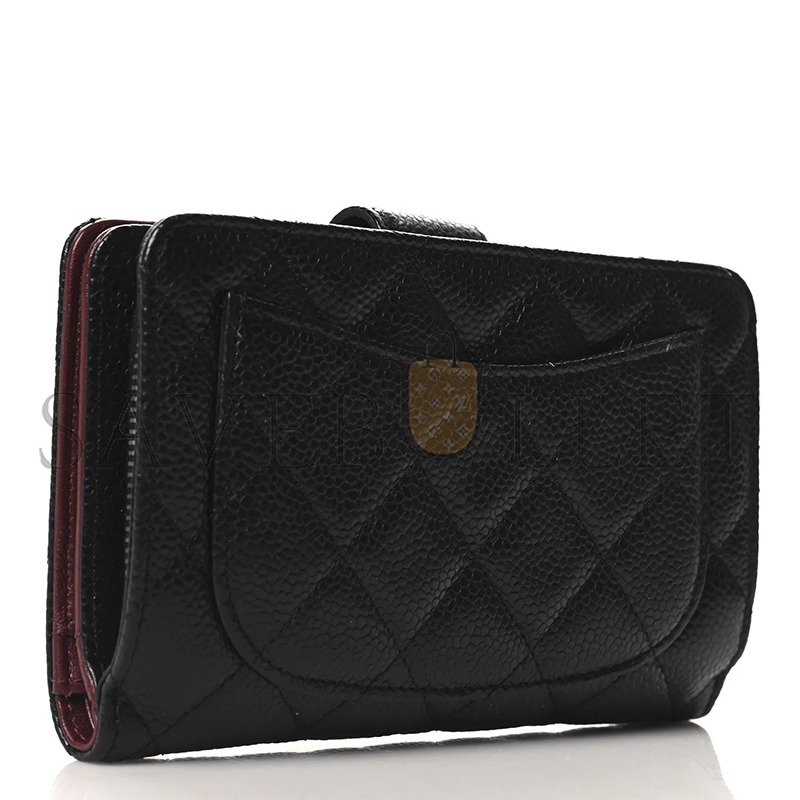 CHANEL CAVIAR QUILTED CC FRENCH WALLET BLACK A48667 (15*10*2.5cm)